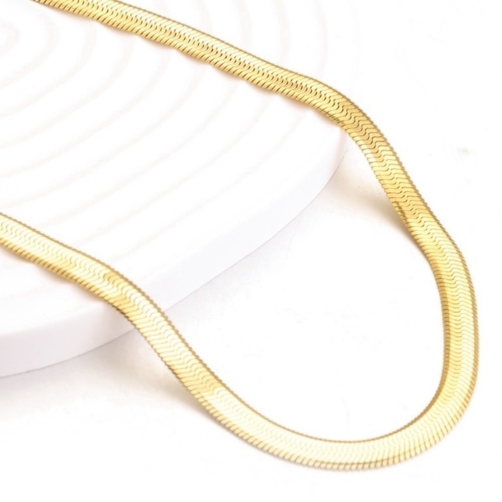 Gold Retro Rope Snake Choker Necklace NEW - Picture 4 of 5